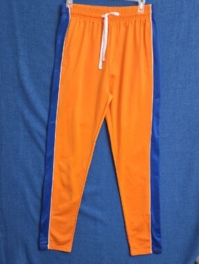 Boy's One Point One Orange Track Pants with Blue Side Panels